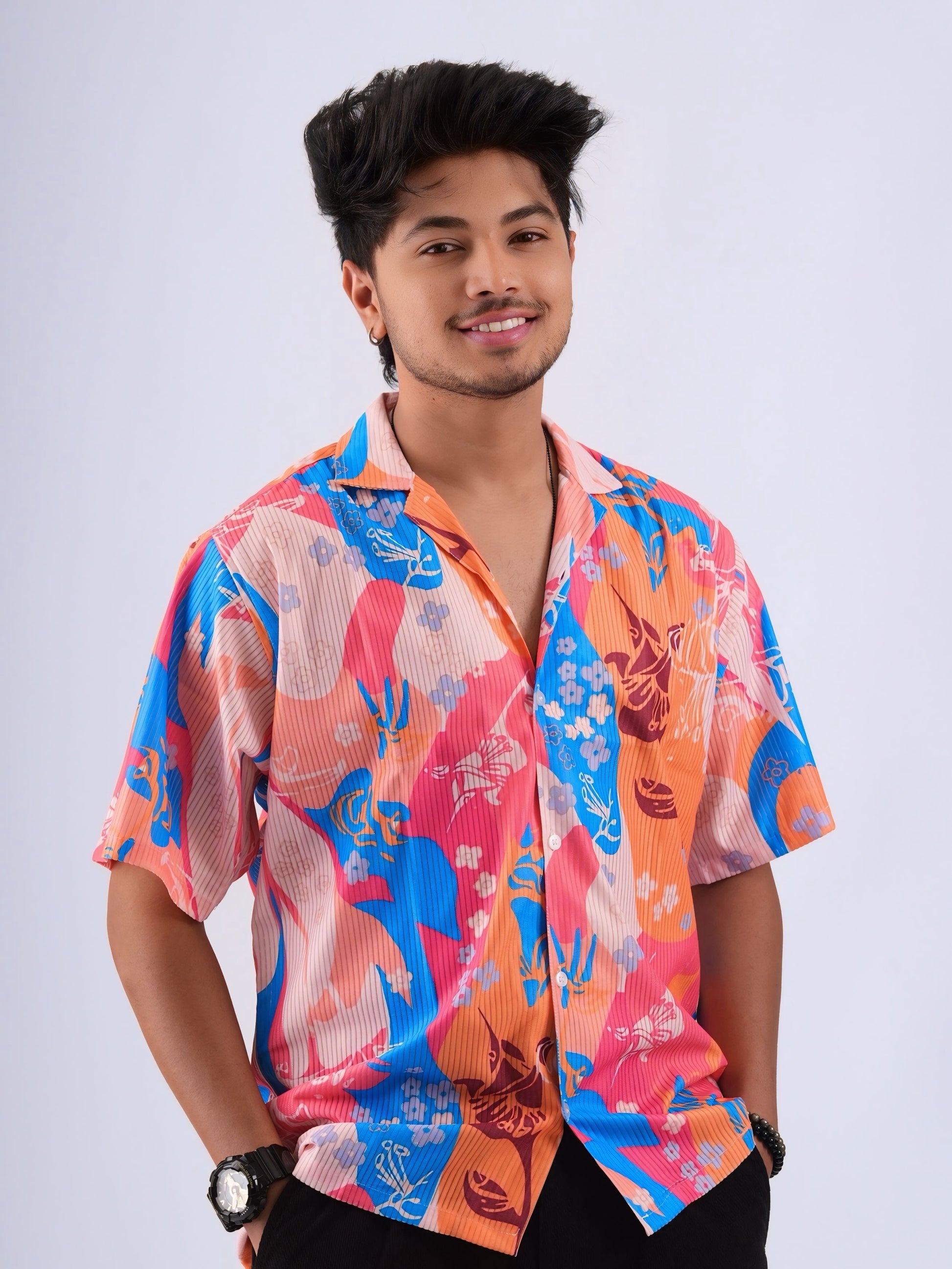 Tropical Riot – Multicolor Abstract Cuban Color Shirt