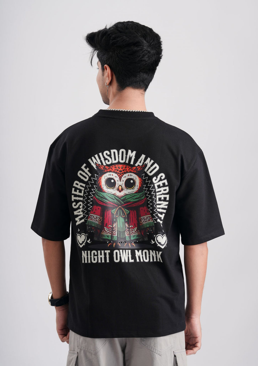 NIGHT OWL-Oversize Tee 100% Cotton French Terry