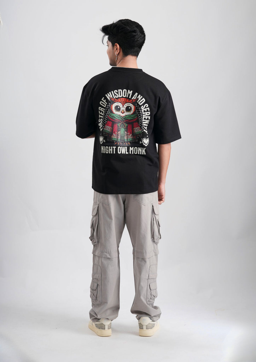 NIGHT OWL-Oversize Tee 100% Cotton French Terry