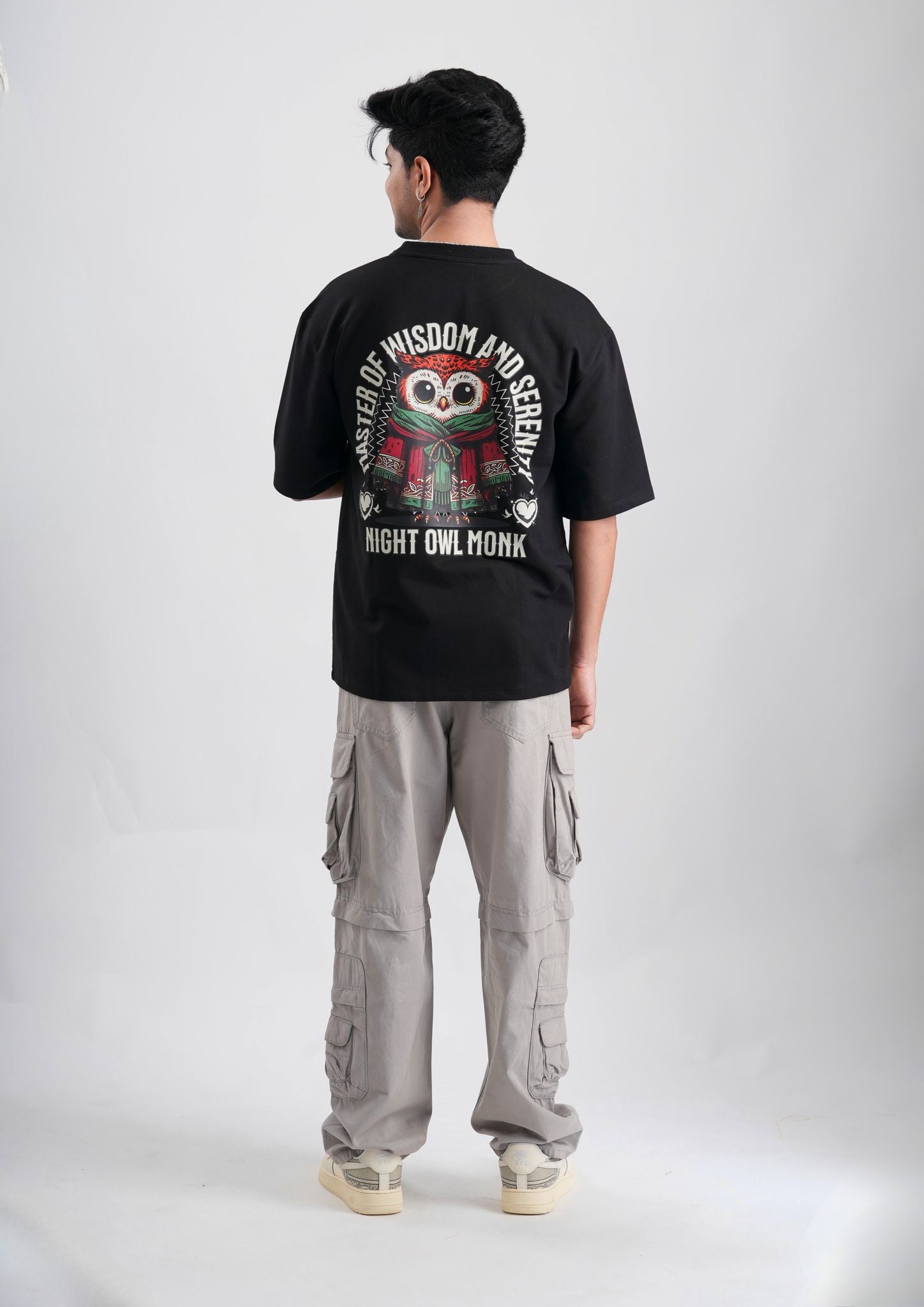 NIGHT OWL-Oversize Tee 100% Cotton French Terry