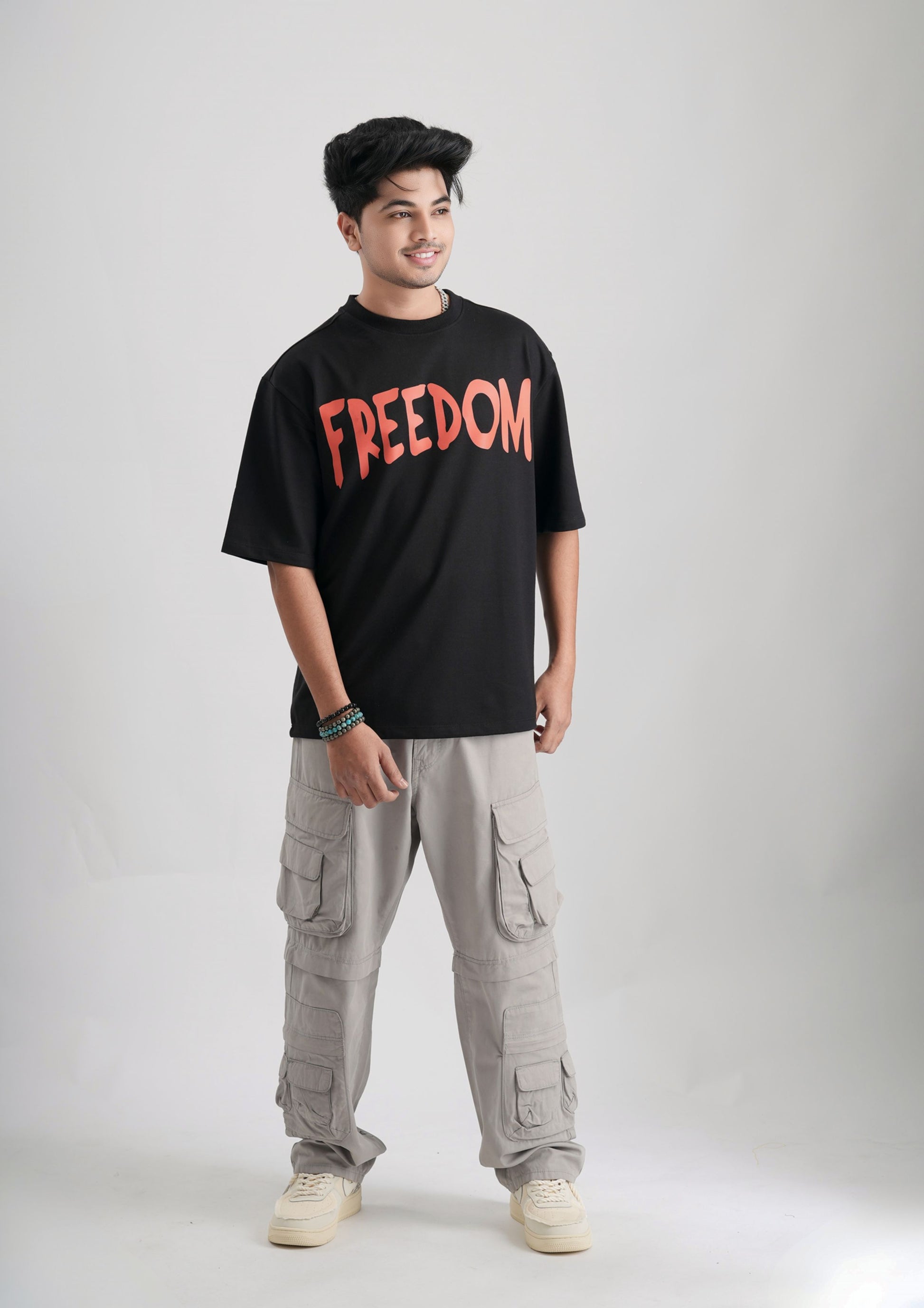 FREEDOM-Oversize Tee 100% Cotton French Terry