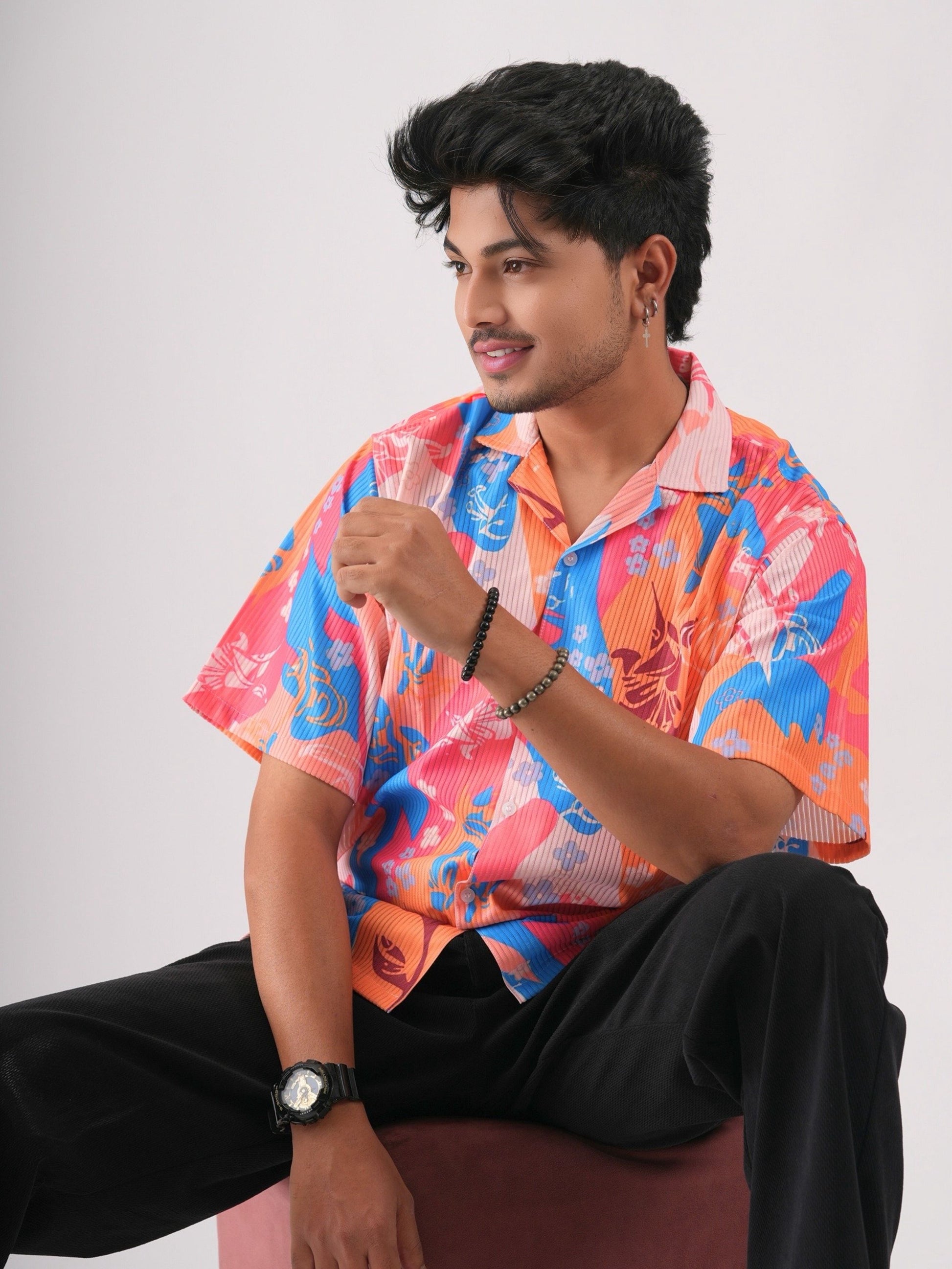 Tropical Riot – Multicolor Abstract Cuban Color Shirt