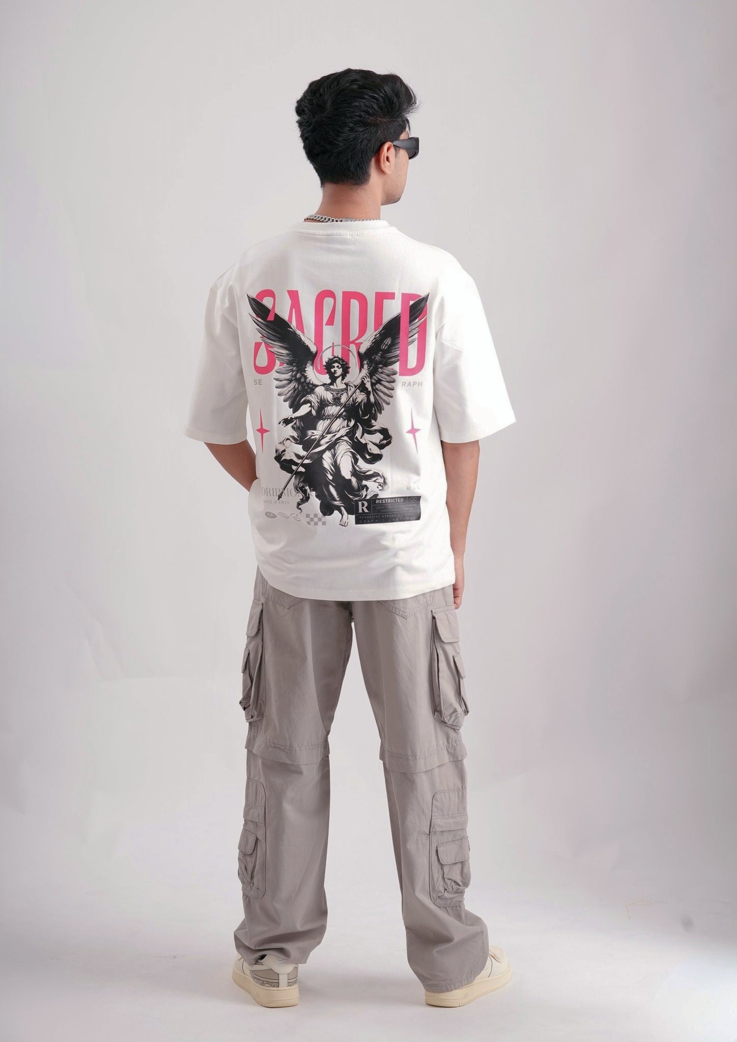 SACRED ANGEL OVERSIZE TEE-Oversize Tee 100% Cotton French Terry