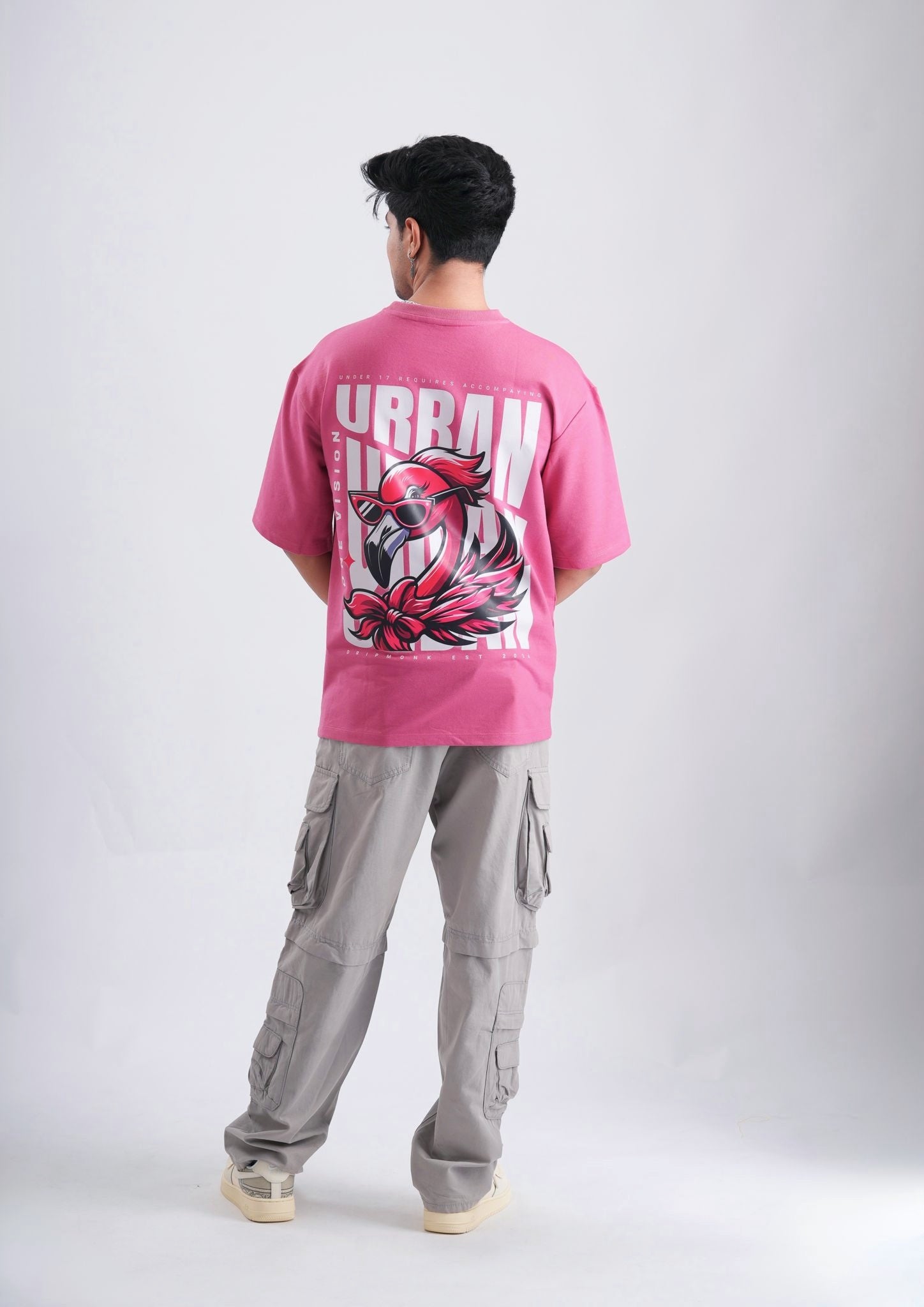 FLAMINGO-Oversize Tee 100% Cotton French Terry